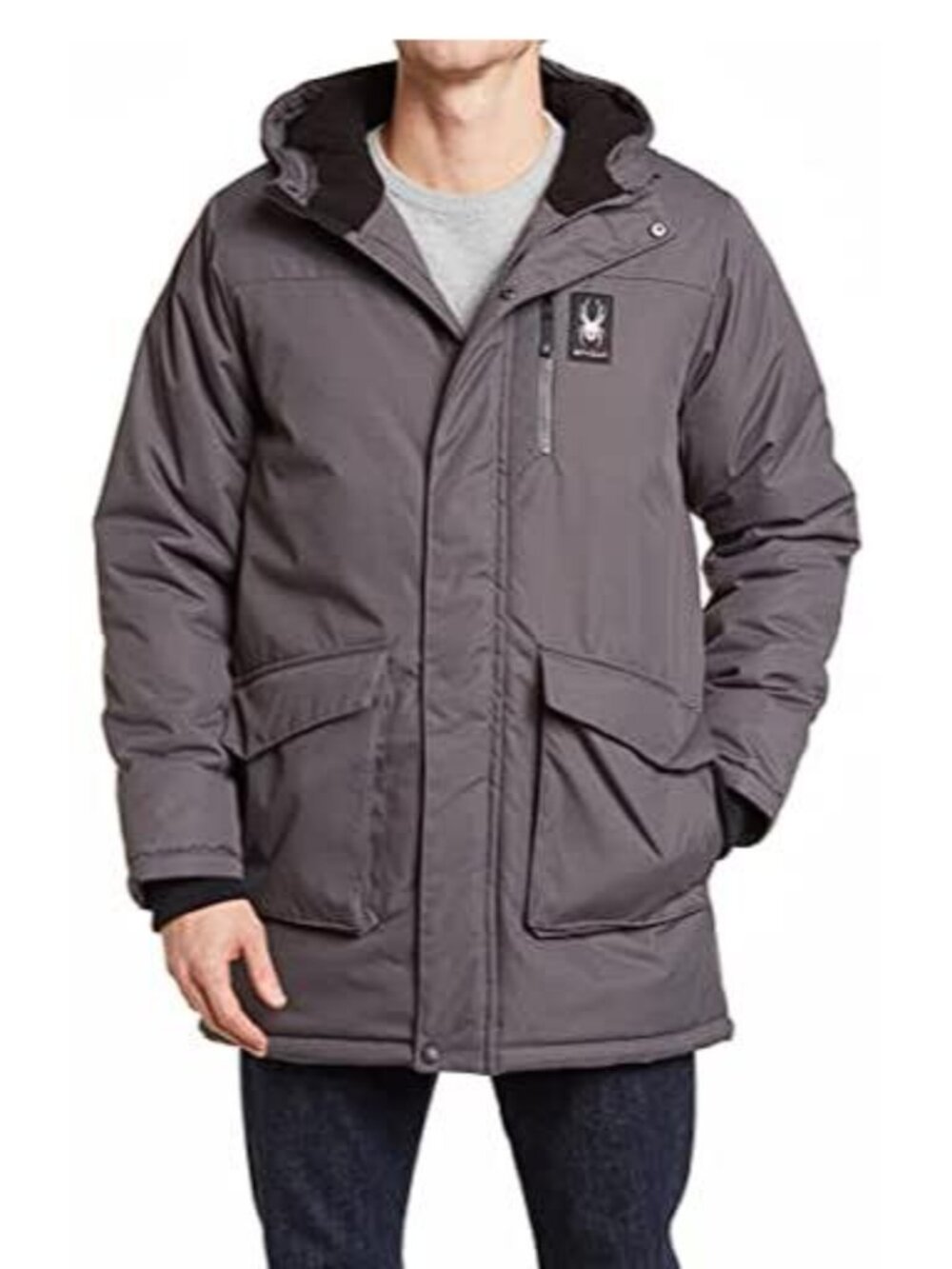 SPYDER Men's Parka Polar Jacket Size XL In Grey
